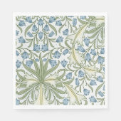 William Morris - Art Nouveau Blauwe Belbloemen Servet (Voorkant)