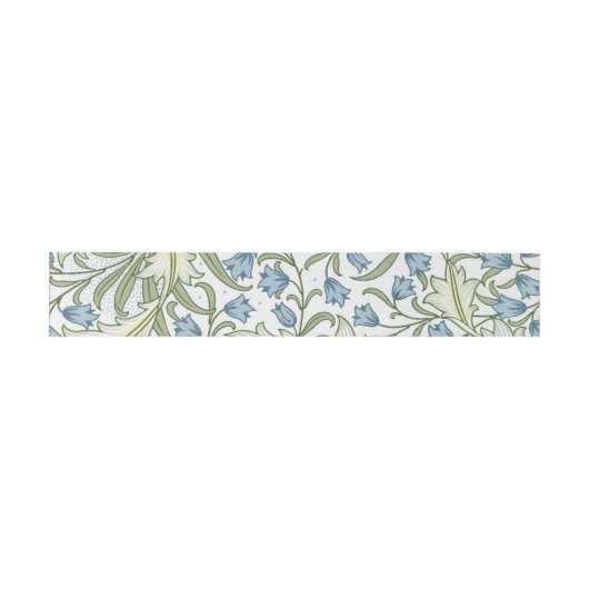 William Morris - Art Nouveau Blauwe Belbloemen Uitnodigingen Wikkel (Vlak)