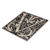 William Morris Art Nouveau Bloemen Initiaal Letter Tegeltje (Zijkant)