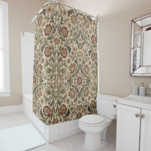 William Morris Art Nouveau Bloemige bladpatroon Douchegordijn