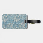 William Morris, Art Nouveau Blue Marigold Monogram Bagagelabel (Achterkant horizontaal)