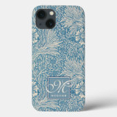 William Morris, Art Nouveau Blue Marigold Monogram Case-Mate iPhone Case (Achterkant)