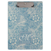 William Morris, Art Nouveau Blue Marigold Monogram Klembord (Voorkant)