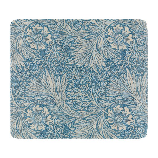 William Morris - Art Nouveau Blue Marigold Snijplank (Voorkant)