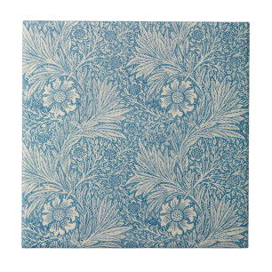 William Morris - Art Nouveau Blue Marigold Tegeltje