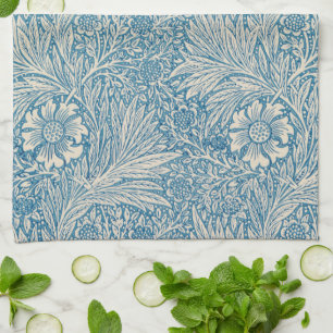 William Morris - Art Nouveau Blue Marigold Theedoek