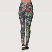 William Morris Art Nouveau Calico Chintz Patroon Leggings (Achterkant)