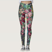 William Morris Art Nouveau Calico Chintz Patroon Leggings (Voorkant)