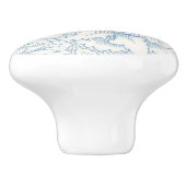 William Morris, Art Nouveau Elegant Blue Acanthus Keramische Knop (Zijkant)