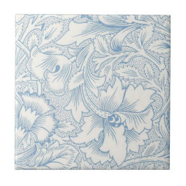 William Morris, Art Nouveau Elegant Blue Acanthus Tegeltje