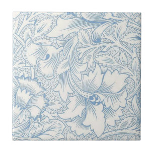 William Morris, Art Nouveau Elegant Blue Acanthus Tegeltje