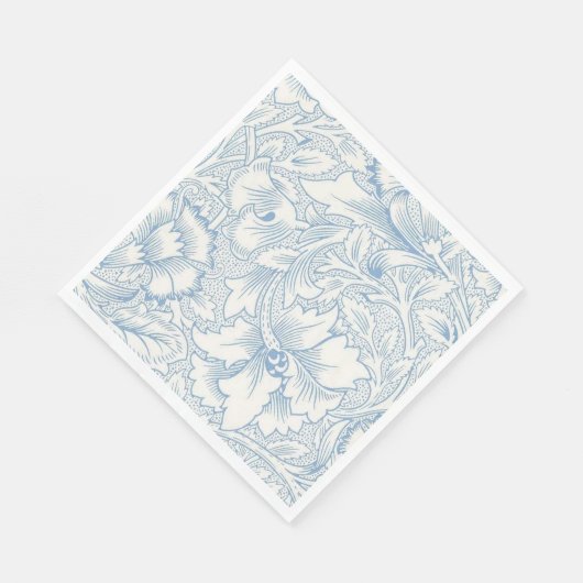William Morris, Art Nouveau Elegante Blauwe Acanth Servet (Hoek)