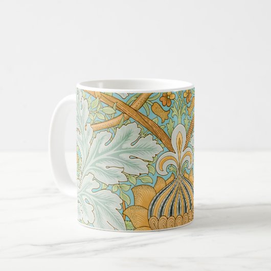 William morris art nouveau floral en foliage koffiemok (Voorkant links)