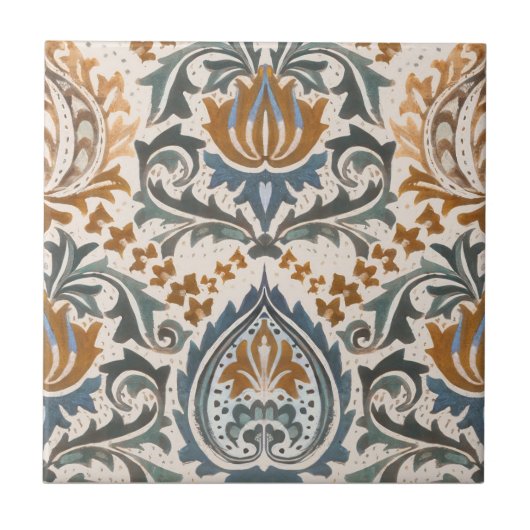 William Morris Art Nouveau Floral Victoriaans Repr Tegeltje (Voorkant)