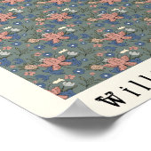 William Morris art nouveau flower design green Poster (Hoek)