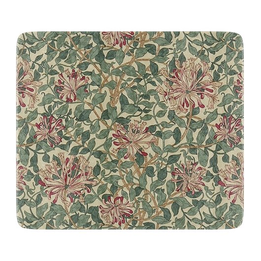 William Morris - Art Nouveau Honeysuckle & Leaves Snijplank (Voorkant)