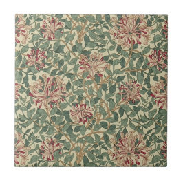 William Morris - Art Nouveau Honeysuckle & Leaves Tegeltje