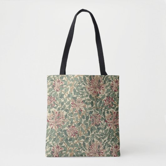 William Morris - Art Nouveau Honeysuckle & Leaves Tote Bag (Voorkant)