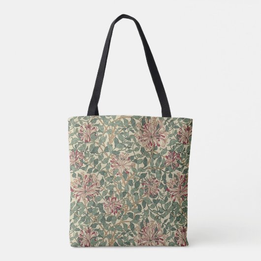 William Morris - Art Nouveau Honeysuckle & Leaves Tote Bag (Achterkant)