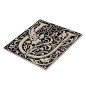 William Morris Art Nouveau Initiaal Bloemenbrief U Tegeltje (Zijkant)