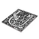 William Morris Art Nouveau Initiaal Bloemenbrief U Tegeltje (Zijkant)