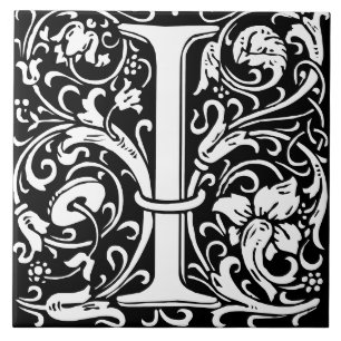 William Morris Art Nouveau Monogram Brief I Tegeltje