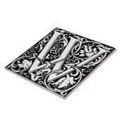 William Morris Art Nouveau Monogram Letter W Tegeltje (Zijkant)