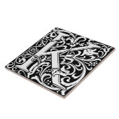 William Morris Art Nouveau Monogrammed Letter K Tegeltje (Zijkant)