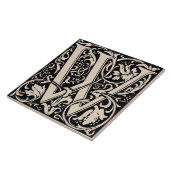 William Morris Art Nouveau Monogrammed Letter W Tegeltje (Zijkant)