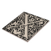 William Morris Art Nouveau Monogrammed Letter X Tegeltje (Zijkant)