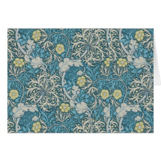 William Morris, art nouveau Patroon, zeewier, blau