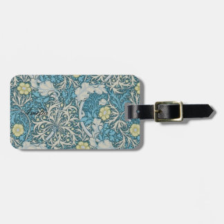 William Morris, art nouveau Patroon, zeewier, blau Bagagelabel