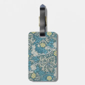 William Morris, art nouveau Patroon, zeewier, blau Bagagelabel (Achterkant verticaal)