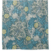 William Morris, art nouveau Patroon, zeewier, blau Douchegordijn (Voorkant)