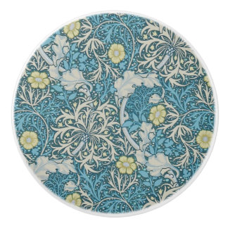 William Morris, art nouveau Patroon, zeewier, blau Keramische Knop