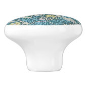 William Morris, art nouveau Patroon, zeewier, blau Keramische Knop (Zijkant)