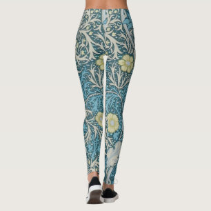 William Morris, art nouveau Patroon, zeewier, blau Leggings
