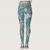 William Morris, art nouveau Patroon, zeewier, blau Leggings (Voorkant)