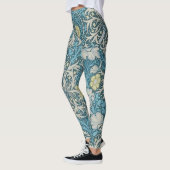 William Morris, art nouveau Patroon, zeewier, blau Leggings (Links)