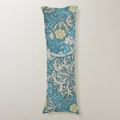 William Morris, art nouveau Patroon, zeewier, blau Lichaamskussen (Voorkant Verticaal)