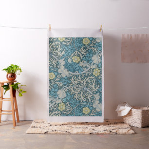 William Morris, art nouveau Patroon, zeewier, blau Stof
