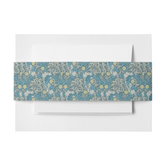 William Morris, art nouveau Patroon, zeewier, blau Uitnodigingen Wikkel
