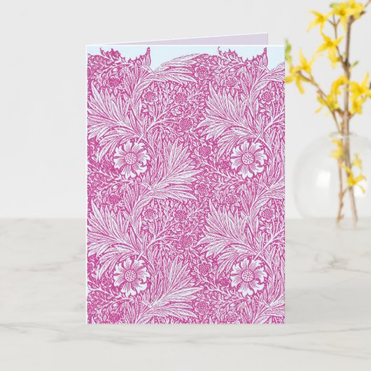 William Morris - Art Nouveau Pink Marigold Kaart (Gele Bloem)