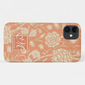 William Morris - Art Nouveau Wild Tulips Monogram Case-Mate iPhone Case (Achterkant (horizontaal))