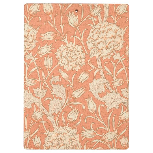William Morris - Art Nouveau Wild Tulips Monogram Klembord (Achterkant)