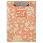 William Morris - Art Nouveau Wild Tulips Monogram Klembord (Voorkant)