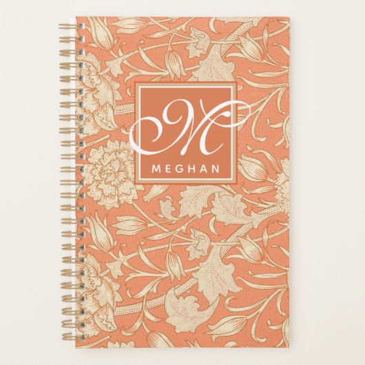 William Morris - Art Nouveau Wild Tulips Monogram Planner (Voorkant)