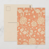 William Morris - Art Nouveau Wild Tulips - Peach Briefkaart (Voorkant / Achterkant)