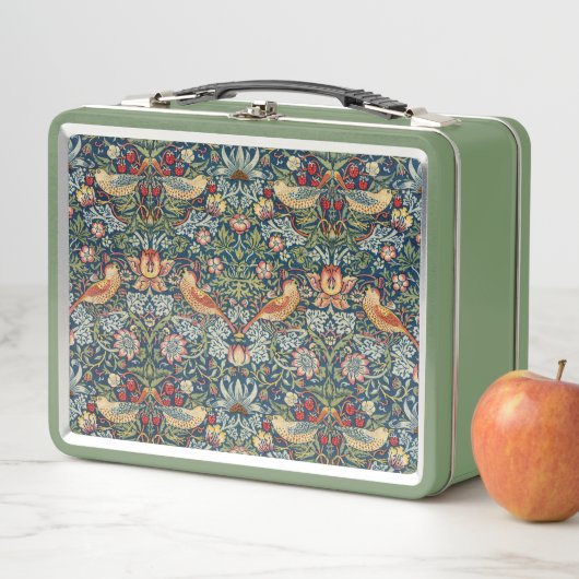 William Morris Art Strawberry Thief Lunch Box (In situ)