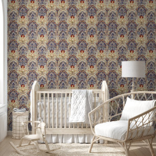 William Morris Artichoke Blue Beige Bourgogne Behang